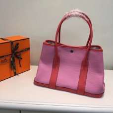 Torebka skórzana Hermes Garden Party 36 cm w kolorze różowo-arbuzowo-czerwonym