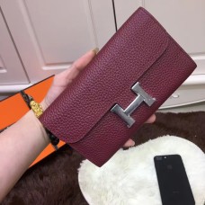Portfel Hermes Constance Togo Leather Burgundy