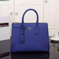 Torebka Prada Galleria 2274 ze skóry saffiano 33 cm, niebieska