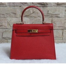 Torebka Hermes Kelly 28 cm ze skóry Epsom w kolorze czerwono-złotym