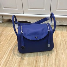 Torebka Hermes Lindy 30 cm w kolorze Electric Blue Silver