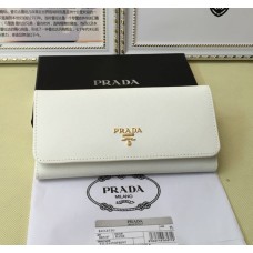 Prada 1M1132 Portfel ze skóry saffiano biały