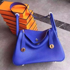 Torebka Hermes Lindy 30 cm Electric Blue Gold