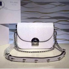 Prada Arcade Bag Skóra Węża Biała