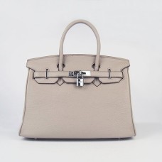 Torebki Hermes Birkin 30cm Togo ze skóry szaro-srebrnej