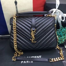 Torebka na ramię YSL z uchwytem u góry 24 cm, czarno-złota