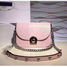Prada Arcade Bag Skóra węża Jasnoróżowa