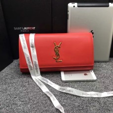Kopertówka YSL Saint Laurent 27 cm gładka skóra czerwona