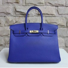 Torebka Hermes Birkin 35cm Togo ze skóry owczej w kolorze elektryzującego błękitu i złota