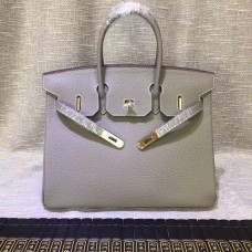 Torebka Hermes Birkin 30cm Togo ze skóry słoniowej w kolorze szaro-złotym