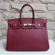 Torebka Hermes Birkin 35cm Togo ze skóry bordowo-złotej
