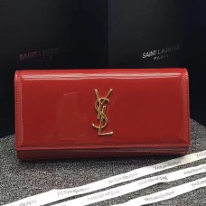 Kopertówka YSL ze skóry lakierowanej 27 cm, czerwona