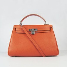 Hermes Kelly 32cm Togo skóra 6108 pomarańczowo-srebrna