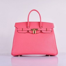 Torebka Hermes Birkin 35cm Togo ze skóry w kolorze różowo-złotym