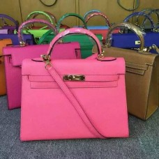 Torebka Hermes Kelly 28 cm ze skóry Epsom w kolorze różowym
