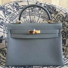 Hermes Kelly 28cm Togo Leather Blue Lin Gold