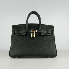 Torebka Hermes Birkin 25cm 6068 czarno-złota