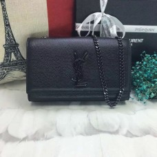 Torebka YSL Caviar Leather Chain Bag 22cm Black Black