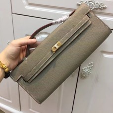 Hermes Kelly Cut 31cm skórzana kopertówka Epsom Elephant Grey