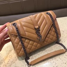 Najwyższej jakości kopertówka YSL na ramię 23 cm, morelowa