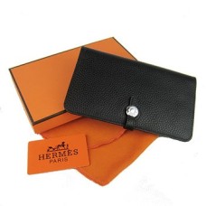 Portfel Hermes Dogon Togo Leather H001 Czarny