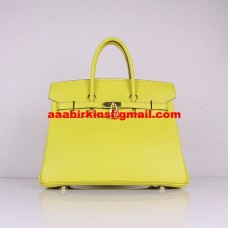 Torebki Hermes Birkin 30 cm Togo ze skóry cytrynowożółtej w kolorze złotym
