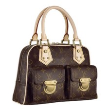 Torba typu tote Louis Vuitton M40026 Manhattan PM z monogramem z płótna