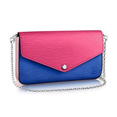 Portfel Louis Vuitton M61754 Pochette Felicie z łańcuszkiem Epi Skóra