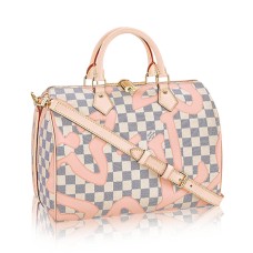 Torba materiałowa Louis Vuitton N41052 Speedy Bandouliere 30 Damier Azur Canvas