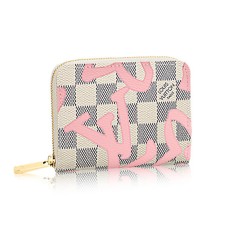 Louis Vuitton N60098 Zapinana na zamek torebka na monety Damier Azur Canvas