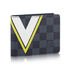 Louis Vuitton N64010 Smukły portfel Damier Cobalt Canvas